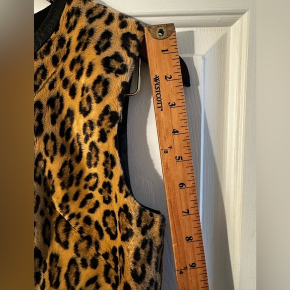 MILLY 6 Animal Print Leopard Faux Fur Lamb Leather Sleeveless MINT USA Baddie - Picture 11 of 12
